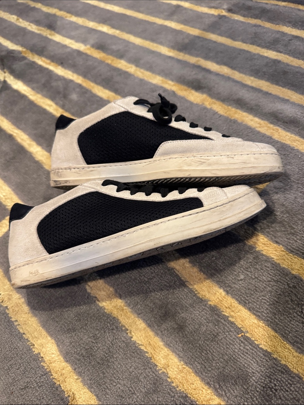 P448 John sneakers black side vented panels light grey suede toe caps/trim. 41 - Picture 2 of 8